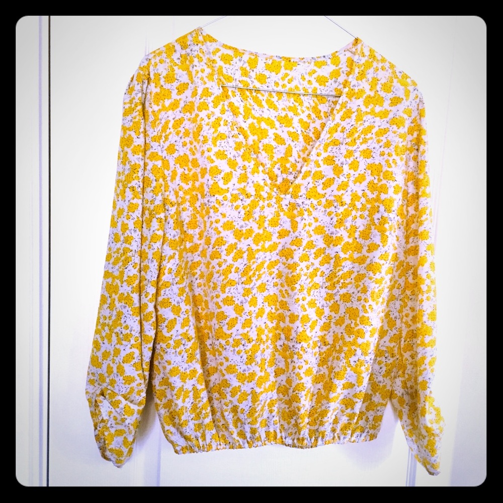 V-neck floral blouse